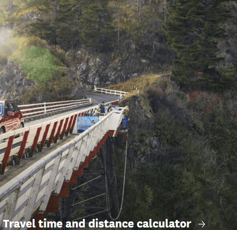 Travel time and distance calculator